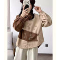 Load image into Gallery viewer, [QIUZILI Series]★Shirt★ Corduroy long sleeve shirt tops cat cat cute color scheme brown
