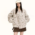 Load image into Gallery viewer, [Fleeing Earth Series]★Jacket★ 2color Outerwear Black Apricot Floral Pattern Ladies Cute
