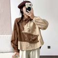 Load image into Gallery viewer, [QIUZILI Series]★Shirt★ Corduroy long sleeve shirt tops cat cat cute color scheme brown
