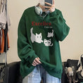 Load image into Gallery viewer, [XIHA Series] ★Tops★ 8color Sweatshirt Unisex Men's Large Size Cat Cat Blue White Black Gray Red Green
