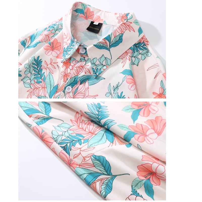 [BCBGH Series]★Shirt★ 2color Tops, Long Sleeve Shirt, Floral Shirt, Unisex, Men's, Casual, Cute