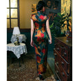 Load image into Gallery viewer, [MISS.F Series] ★Cheongsam Dress★ Silk Temperament Enhancement Chinese Style Dress Women's Party Wedding Floral Pattern
