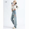 Load image into Gallery viewer, [KUDOU Series]★China style trousers★ 2color embroidery bottoms denim pants ladies fashion jeans
