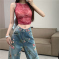 Load image into Gallery viewer, [KAHY Series] ★Denim pants★ Trousers Bottoms Casual Floral Blue Stylish Print
