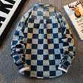 Load image into Gallery viewer, [HPCP Series]★Jacket★ Outerwear Unisex Men's Casual Plaid Pattern Blue Blue
