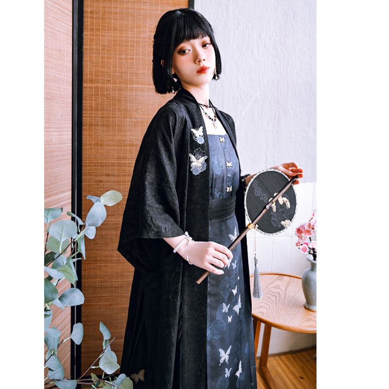 [Kokaisha---Butterfly Gin Series] ★Chinese-style top★ Happi coat, outerwear, unique, embroidered, butterfly, retro, easy to match