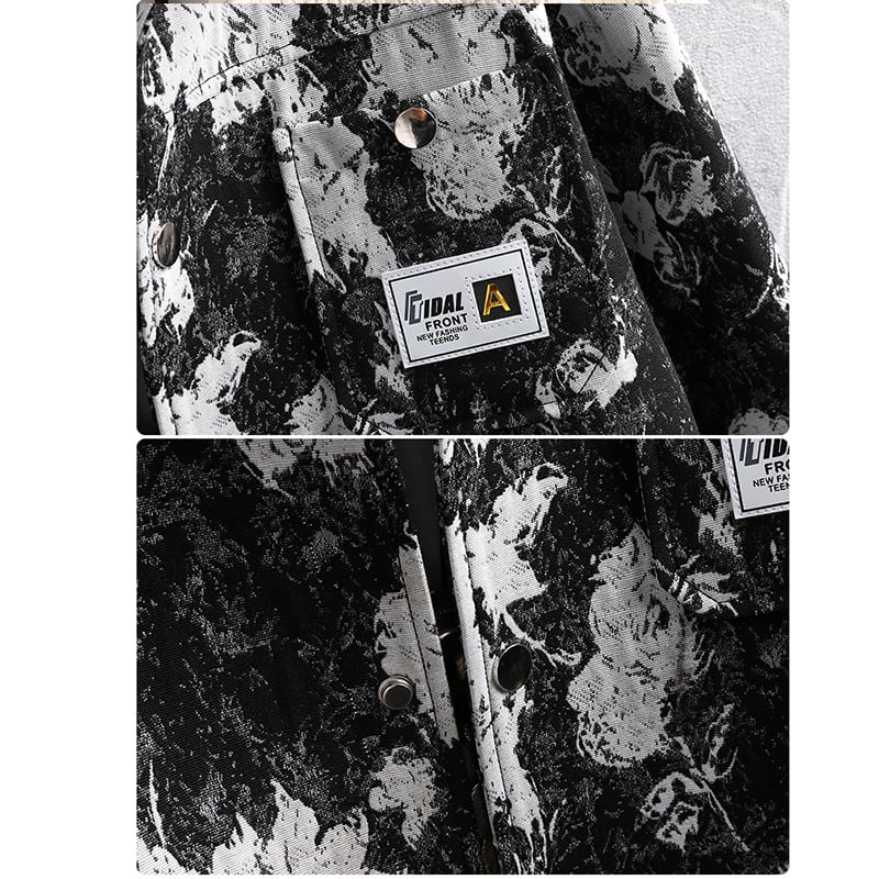 [YUANHENG Series]★Jacket★ 4color Outerwear Unisex Men's Large Size Floral Pattern Oil Painting Style