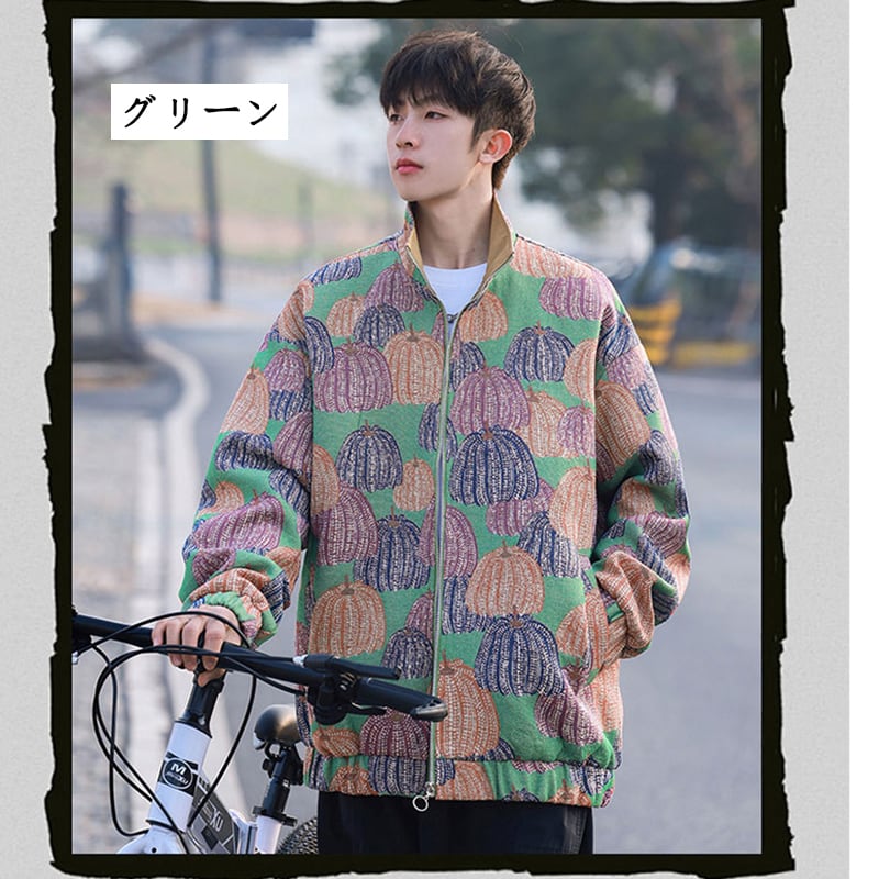 [NANSHI Series]★Jacket★ 3color Outer Print Unisex Men's Pumpkin Pumpkin Pattern Aya