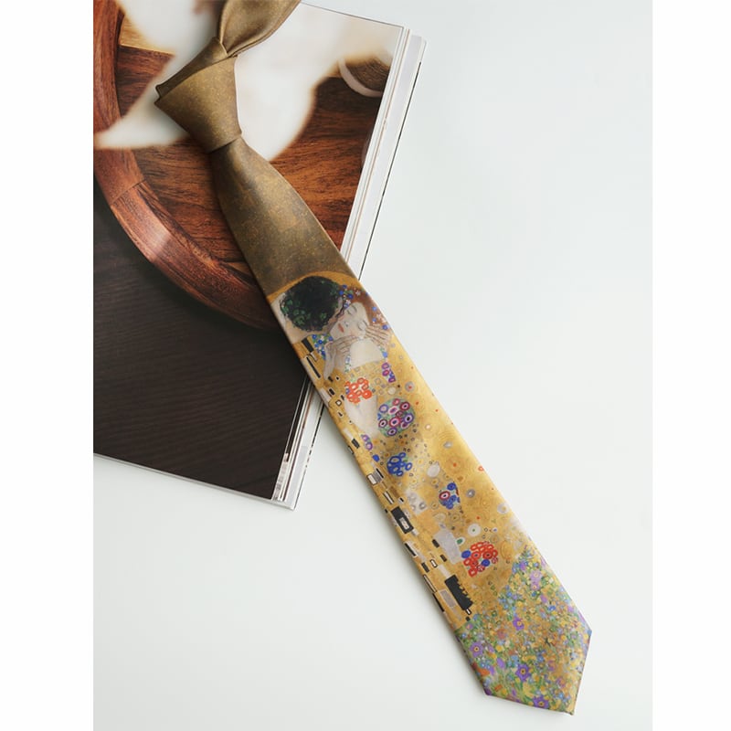 [Daiki Series] ★Tie★ Accessory Decoration Men's Birthday Present Retro Oil Painting Style Brown Print