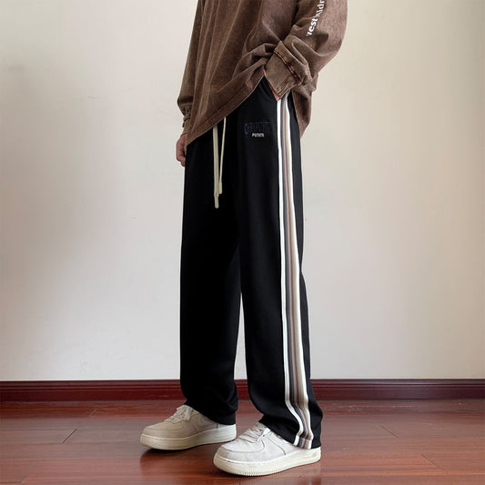 [JIARONG series]★Casual pants★ 4color pants bottoms Unisex Men's Large size Color scheme Vertical stripes Striped pattern Easy to match