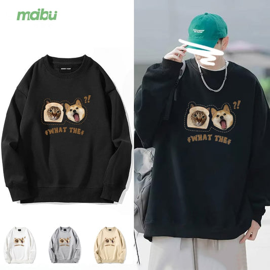 [MAIXIAOBU Series] ★Tops★ 4color Sweatshirt Unisex Men's Cat Dog Cartoon Animal Pattern