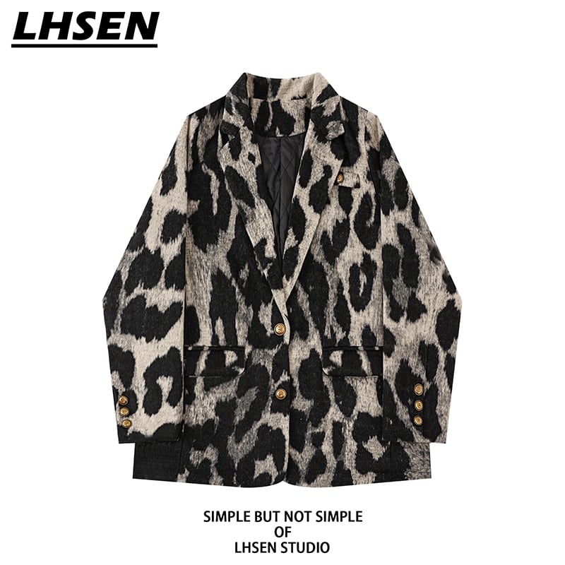 [LHSEN Series]★Outerwear★ Blazer Jacket Leopard Print Women's Fashion Easy to Match