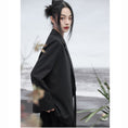 Load image into Gallery viewer, ✿New item! [Big Blue Dragon Series] ★China style outerwear★ Blazer Easy to match Flower embroidery V neck Black Black
