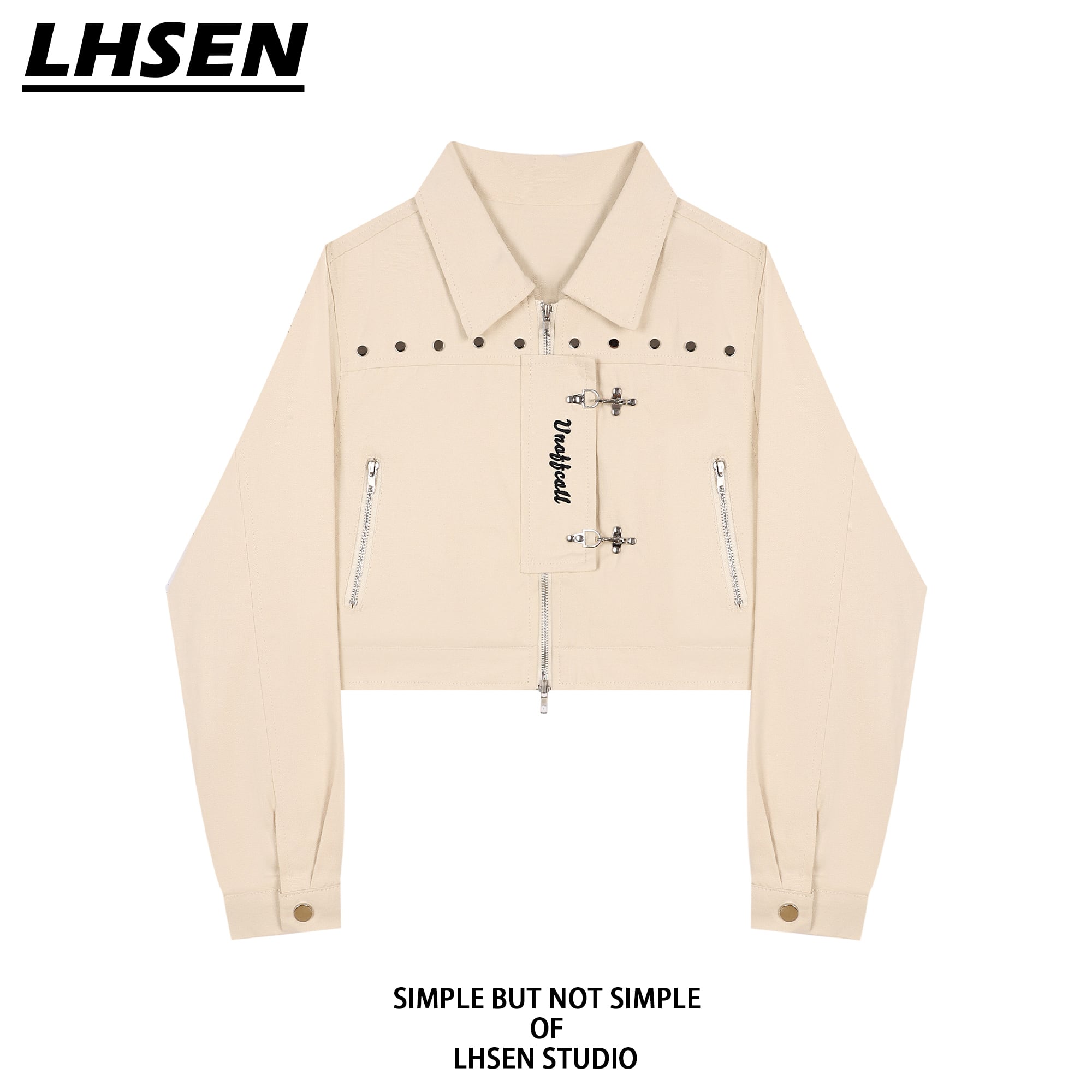 [LHSEN Series] ★Outer★ 2color Jacket Mini Length Women's Fashion Black Apricot