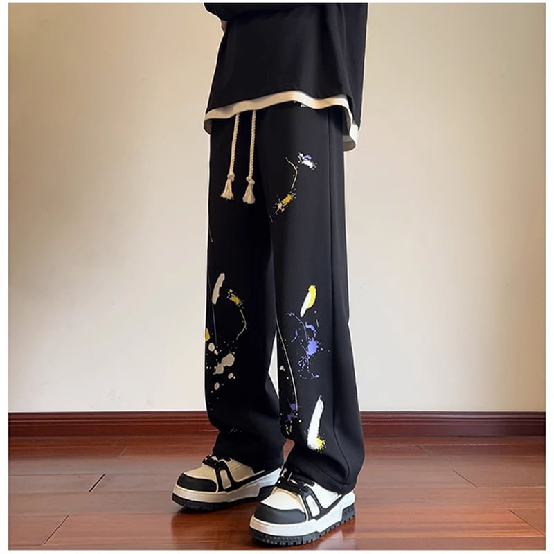 ✿New item! [BIGEMAN Series] ★Pants★ 2color Casual Pants Bottoms Unisex Men's Large Size Graffiti Stylish