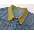 Load image into Gallery viewer, [LHSEN Series] ★Outer★ Denim jacket Jacket Short length Color scheme Blue Blue Retro
