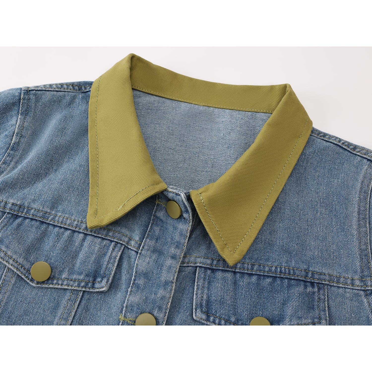 [LHSEN Series] ★Outer★ Denim jacket Jacket Short length Color scheme Blue Blue Retro