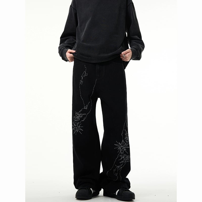 [NOW3 Series]★Denim pants★ Trousers, bottoms, jeans, easy to match, unisex, men's, cool