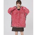 Load image into Gallery viewer, [Fujiiman Series] ★Jacket★ Denim jacket outerwear jeans unisex men's pink switching
