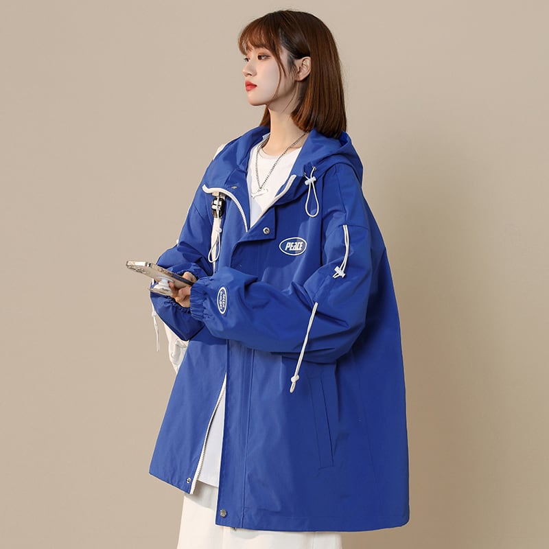 [Fujiiman Series]★Jacket★ 4color Outerwear Unisex Men's Hooded Large Size White Black Pink Blue