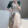 Load image into Gallery viewer, [LAWO Series] ★Chinese-style dress★ Switching, improves your temperament, floral print dress, slimming, S, M, L, XL
