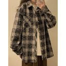 [SENSU Series]★Shirt★ 4color Tops Unisex Men's Large Size Plaid Pattern Green Black Red Blue