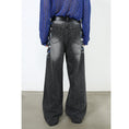 Load image into Gallery viewer, [M7 Series]★Denim Pants★ 2color Pants Bottoms Unisex Men's Graffiti Print Black Blue
