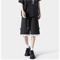 Load image into Gallery viewer, [BIGEMAN Series] ★Shorts★ Chinese-style pants, 2 colors, bottoms, short pants, unisex, men's, fake layered, black, gray
