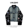 Load image into Gallery viewer, [LAN DIAO series]★China style outerwear★China style jacket switching unique denim blue black
