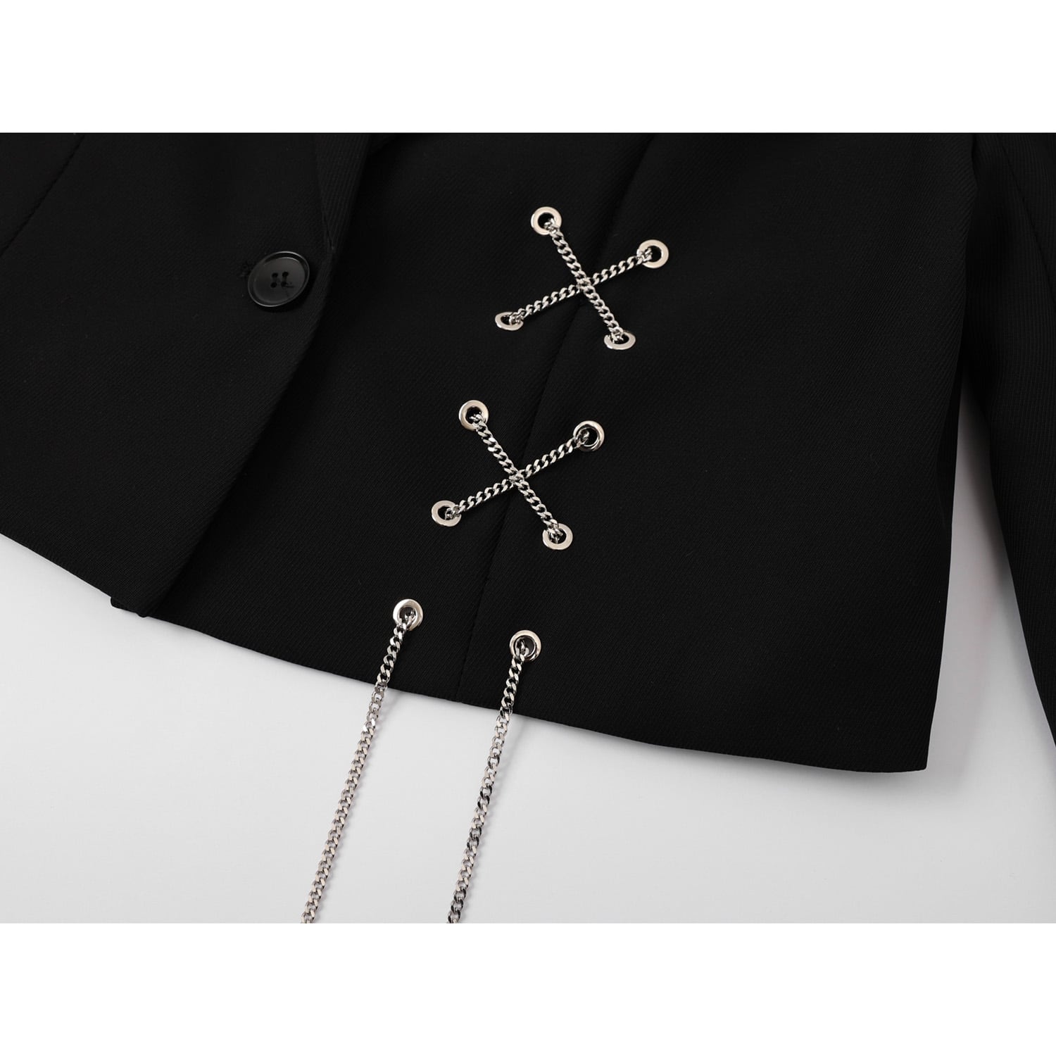 [LHSEN Series]★Outer★ Blazer Jacket Short Length with Metal Chain Ladies