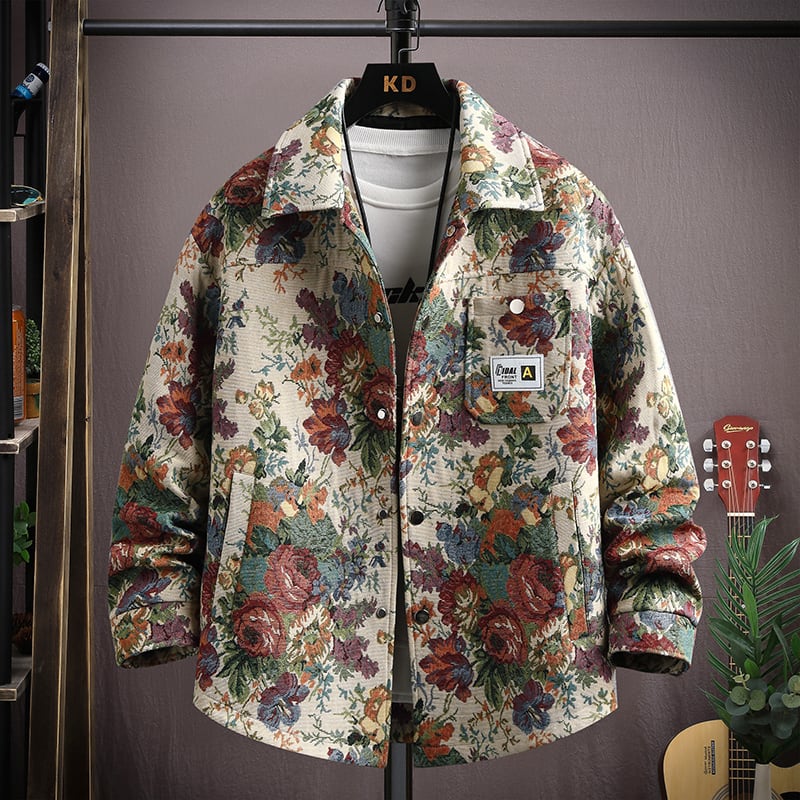 [YUANHENG Series]★Jacket★ 4color Outerwear Unisex Men's Large Size Floral Pattern Oil Painting Style