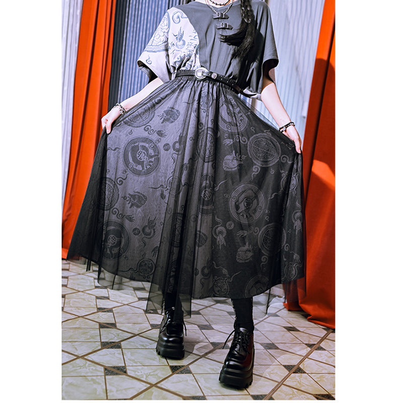 [Kogaisha---Peace Series] ★Chinese-style skirt★ Bottoms, tulle, slimming, easy to match, cute