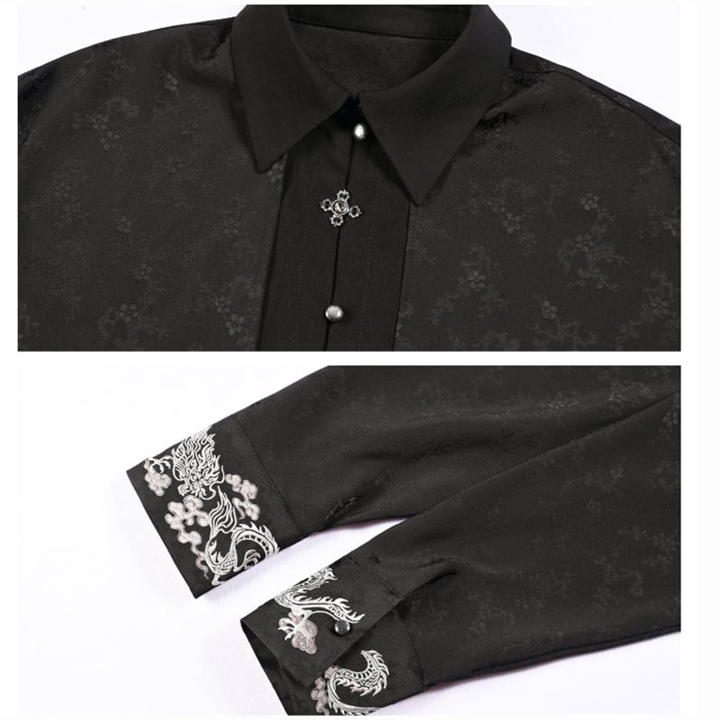 ✿New item! Very popular series! [Kokaisha --- Cloudflies Series] ★China style shirt★ Tops Embroidered long sleeve shirt Original Fake layered Cute