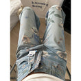 Load image into Gallery viewer, [OURI Series] ★Denim pants★ Trousers Bottoms Casual Easy to match Women's Floral print
