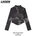 Load image into Gallery viewer, [LHSEN Series] ★Tops★ T-shirt, tie-dyed, slimming, ladies, retro, easy to match, with chain
