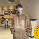 [NANSHI Series]★Parker★ 3color Tops Unisex Men's Suede Human Pattern Apricot Gray Brown