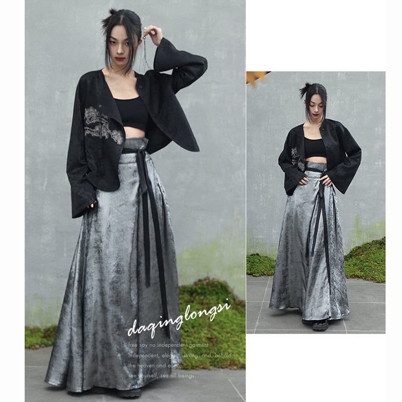 [Da Qinglong Shu Series] ★Chinese style skirt★ Bottoms Hanfu skirt Long skirt Retro Chinese clothes