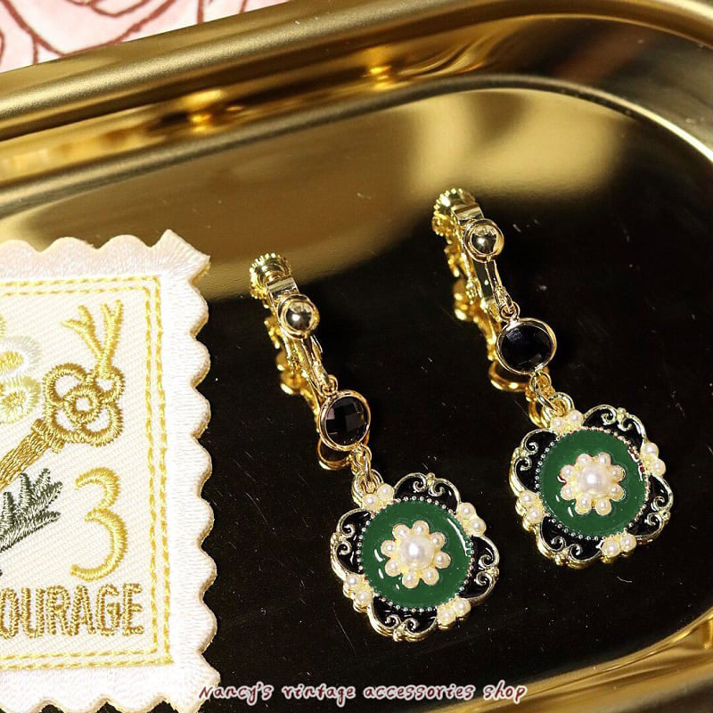 [Minami Kojie Series] ★Earrings★ 2color Pair Earrings or Earrings Flower Red Red Green Green Accessories