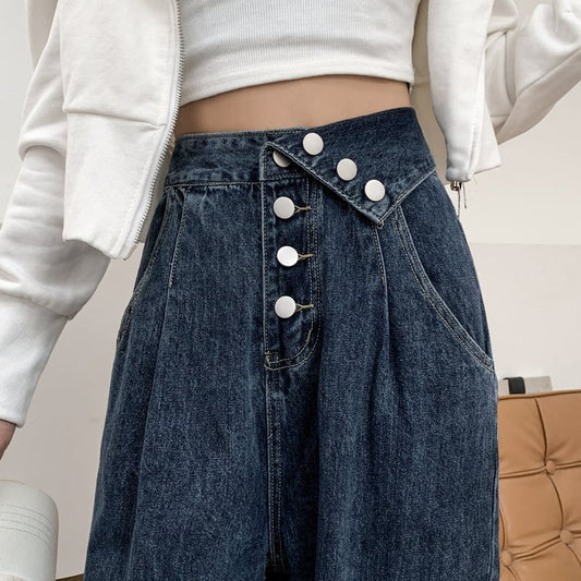 [MLW Series]★Denim Pants★ Bottoms Trousers Women's Temperament Enhancement Blue Blue High Waist