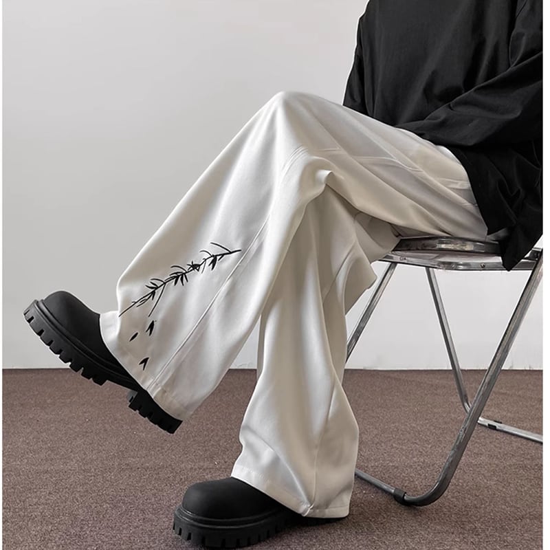 [PPG Series]★China Style Pants★ 2color Casual Pants Gaucho Pants Bottoms Unisex Men's Large Size Black White