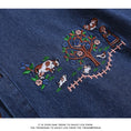 Load image into Gallery viewer, [FANMAN Series] ★Shirt★ Denim shirt, top, short sleeve, embroidery, unisex, men's, women's, blue
