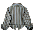 Load image into Gallery viewer, [PAIXIANG Series]★Shirt★ Long sleeve shirt with tie, tops, short length, cute, color scheme, vertical stripes, striped pattern
