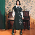 Load image into Gallery viewer, ✿New item! [Old Monster---Tatsuryu Series] ★Chinese style dress★ Sleeveless Hanfu dress Black Black
