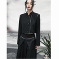 Load image into Gallery viewer, ✿New item! [Big Blue Dragon Series] ★China style outerwear★ Blazer, short length, easy to match, simple, black, black
