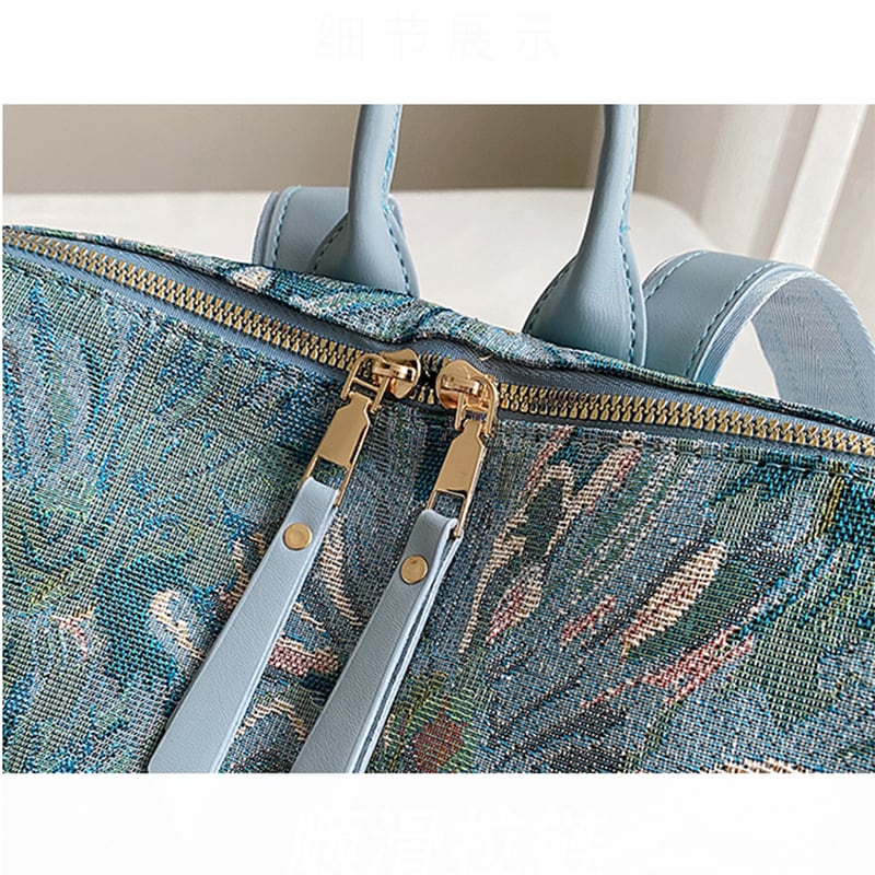 [NANA Series]★Bag★ Backpack Rucksack Floral pattern Cute Commuting Date Blue Easy to match