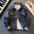 Load image into Gallery viewer, [HPCP Series] ★Jacket★ 2color outerwear unisex men's ethnic style black blue paisley pattern
