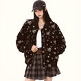 Load image into Gallery viewer, [Fleeing Earth Series]★Jacket★ 2color Outerwear Black Apricot Floral Pattern Ladies Cute
