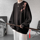 [CHAOMEICHEN Series]★China style tops★ 4color embroidered sweatshirt unisex men's large size black red gray