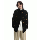 [SAMEUOO Series]★Shirt with tie★ 2color embroidery long sleeve shirt tops corduroy unisex men's