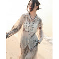 Load image into Gallery viewer, [Daiseiryuu 4 Series] ★Chinese-style tops★ Outerwear, shirts, long-sleeved shirts, sun protection, Chinese clothing, gray
